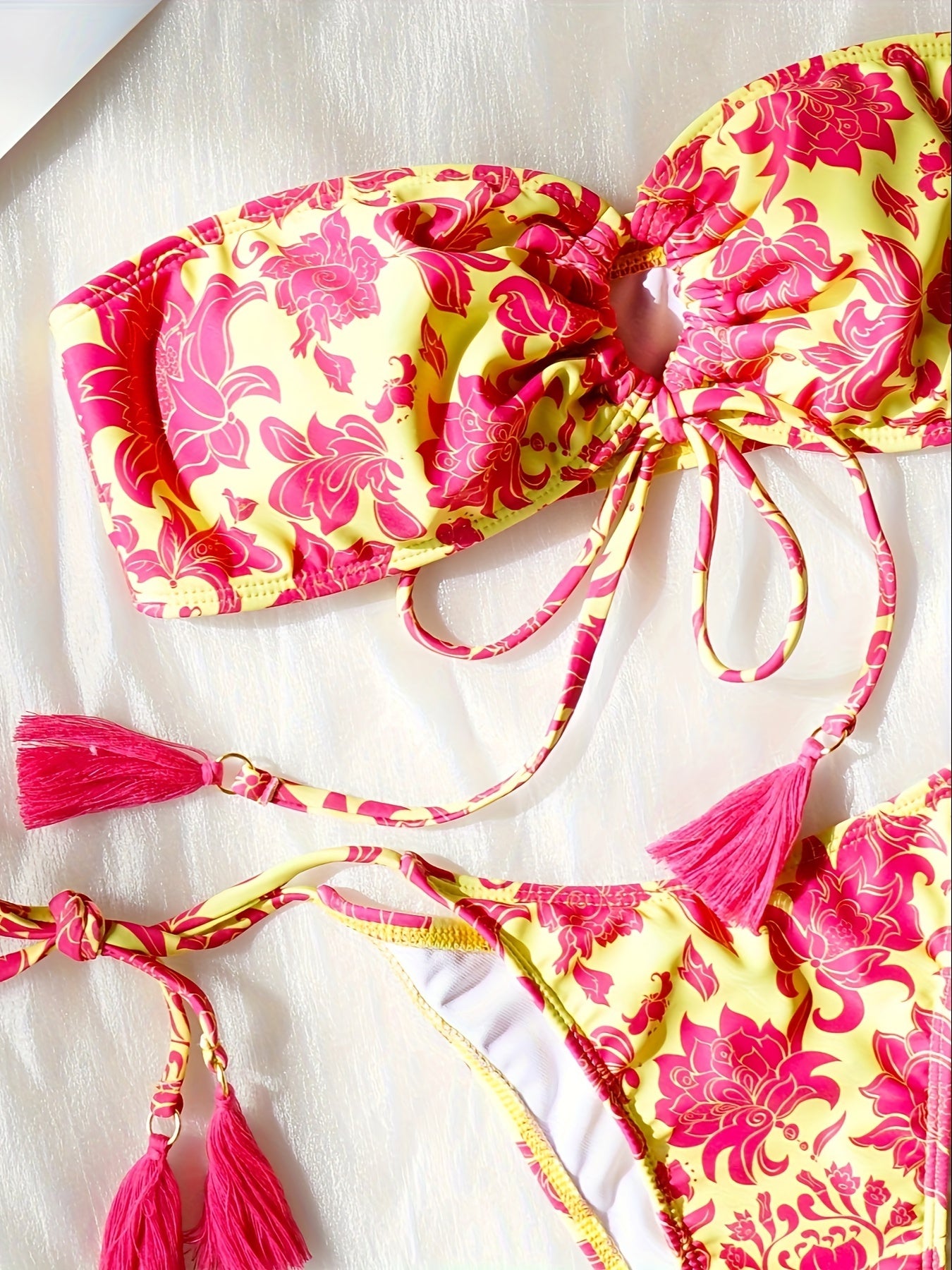 Romantic Bloom Bandeau Swimsuit 🌸✨
