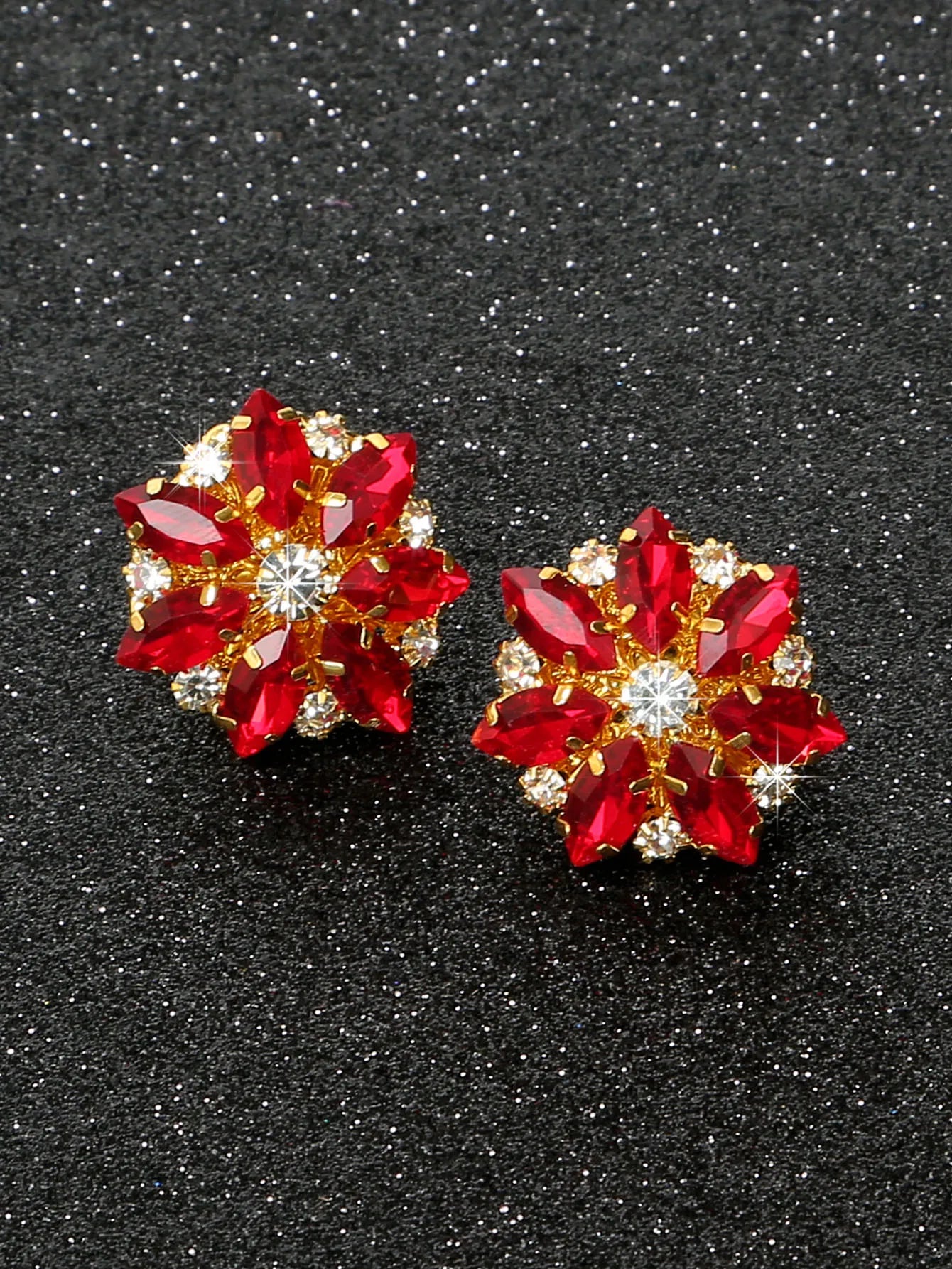 Luxury Rhinestone Flower Button Covers