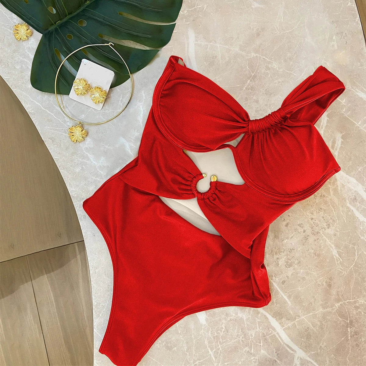 "Katalina" One-Shoulder Swimsuit