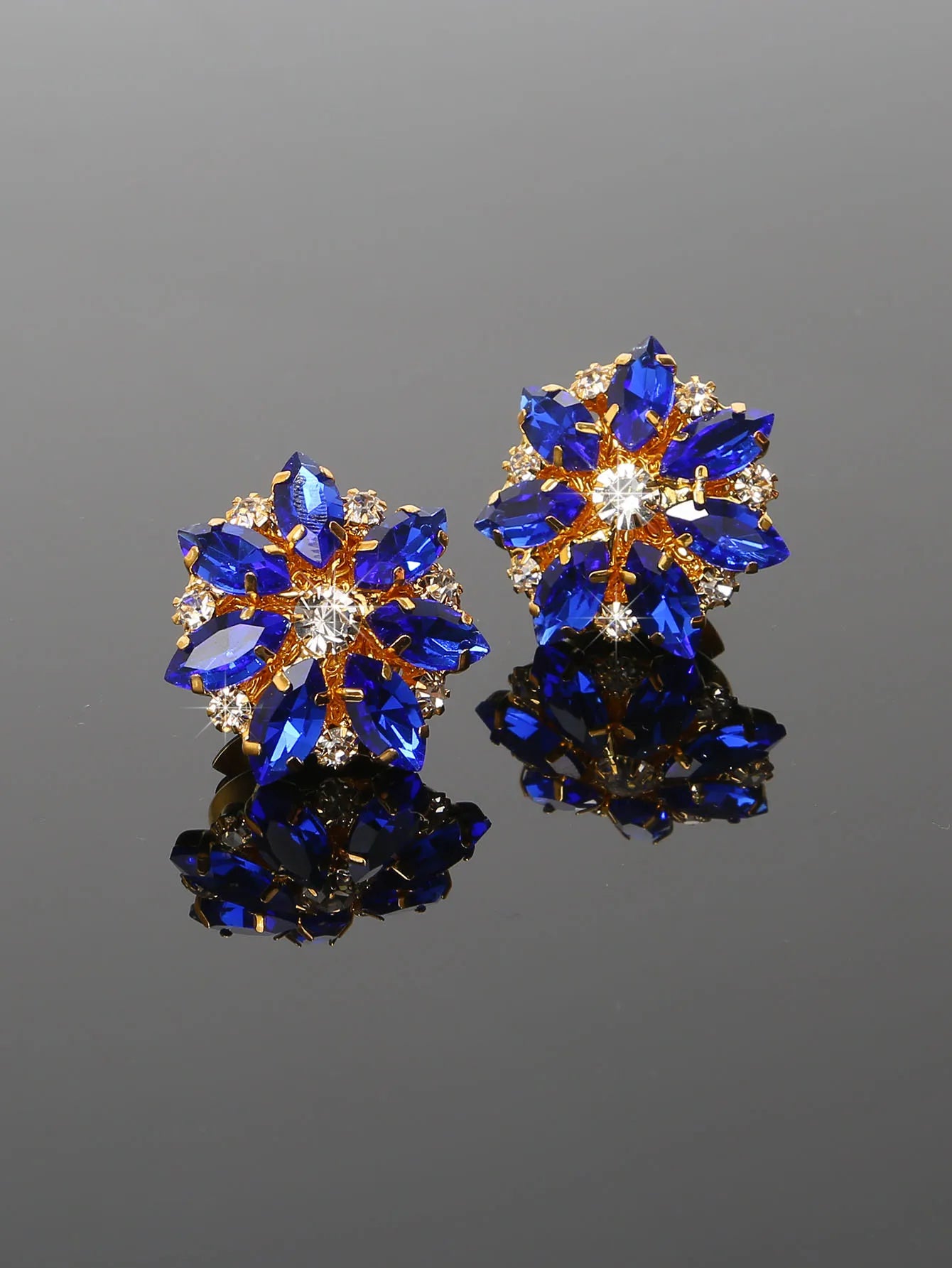 Luxury Rhinestone Flower Button Covers