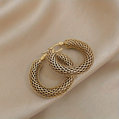 Elegant Stainless Steel Hoop Earrings, Sexy & Casual Style, All-Season Accessory