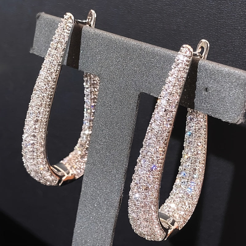 Elegant Luxury Hoop Earrings with Sparkling Zirconia