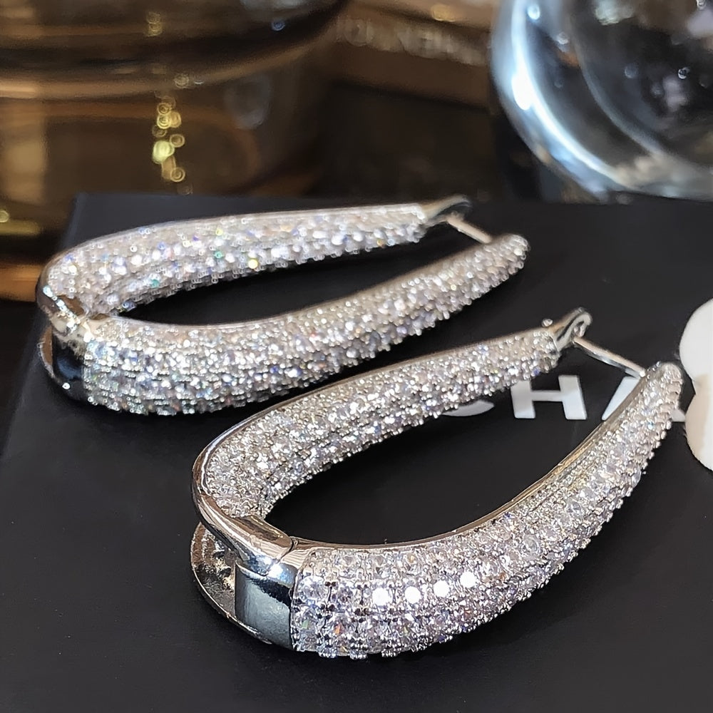 Elegant Luxury Hoop Earrings with Sparkling Zirconia