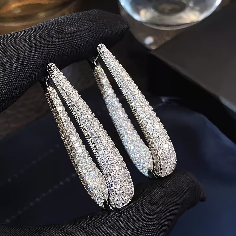 Elegant Luxury Hoop Earrings with Sparkling Zirconia