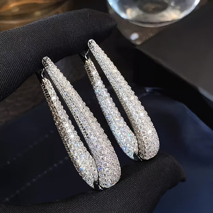 Elegant Luxury Hoop Earrings with Sparkling Zirconia