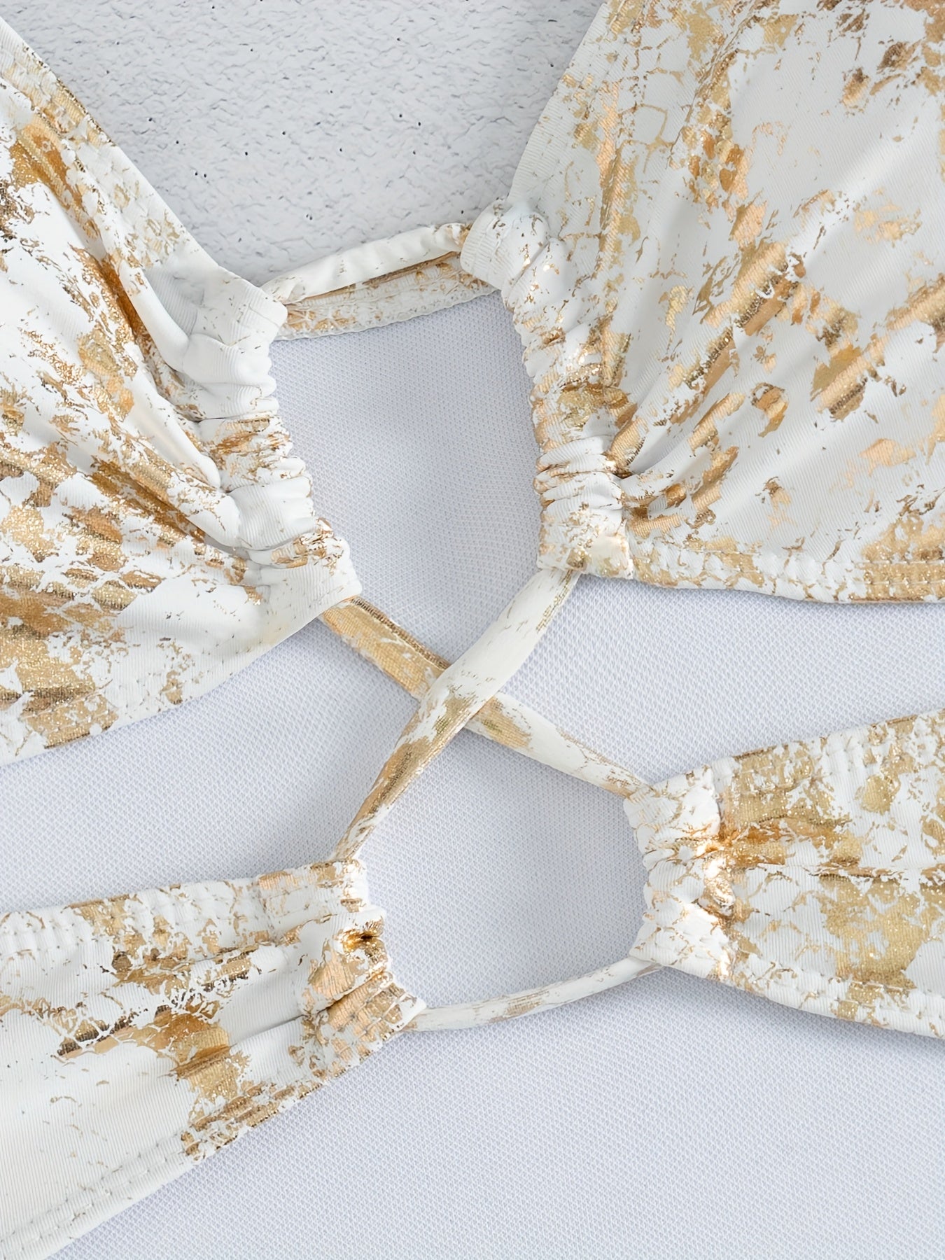 Sexy Gold-Stamped Snake Pattern Swimsuit — Luxury, Style, and Confidence!