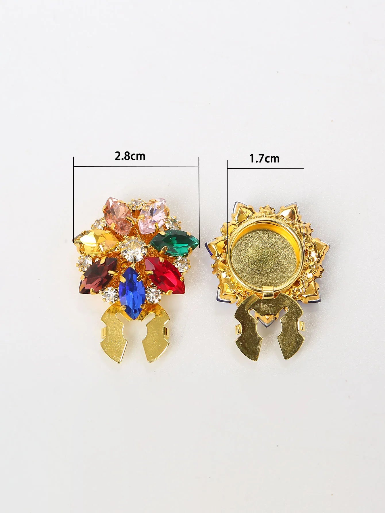 Luxury Rhinestone Flower Button Covers