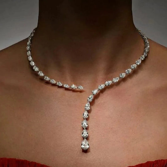 Fashion Zircon Pendant Choker Water Drop. Bridal Jewelry