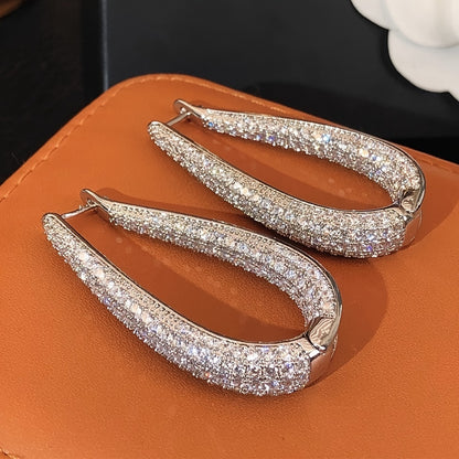 Elegant Luxury Hoop Earrings with Sparkling Zirconia