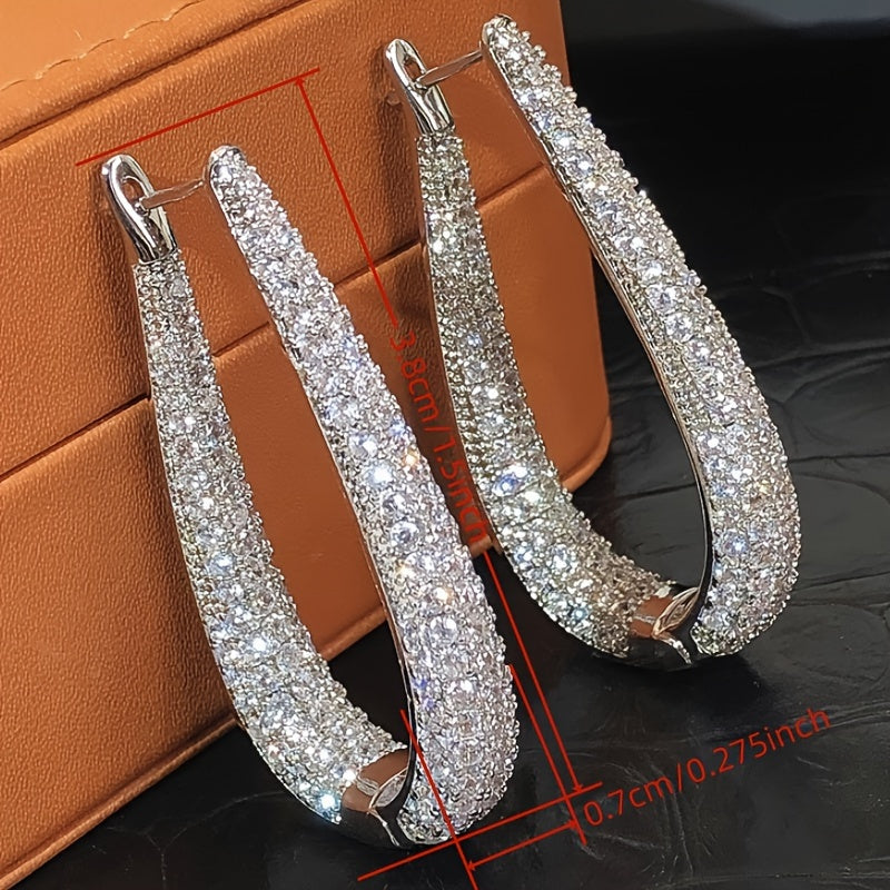 Elegant Luxury Hoop Earrings with Sparkling Zirconia